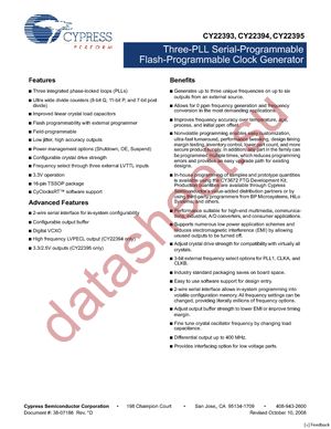 CY22393ZXI-510T datasheet  